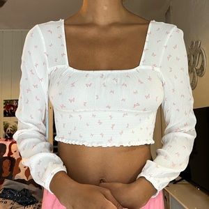 LA Hearts butterfly long sleeve top